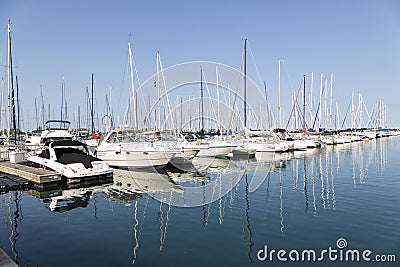 The Anchored Yachts Editorial Stock Photo