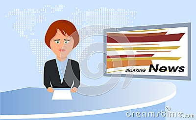 Anchorman of television news illustration Vector Illustration