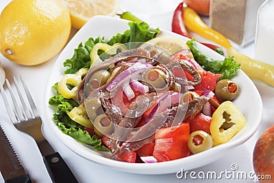 Anchovy salad Stock Photo