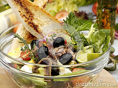 Anchovy salad Stock Photo