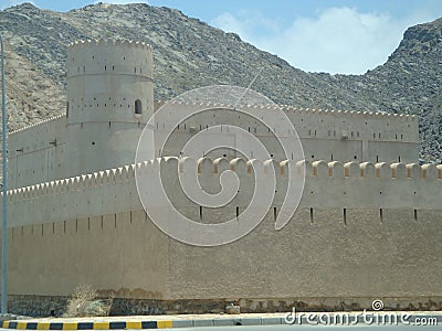 Anciant fort in Sultanat of Oman. Stock Photo