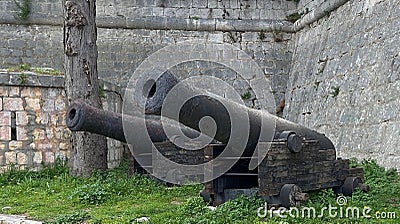 Ancient Cannons in Front Of Split Maritime Museum Editorial Stock Photo
