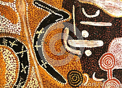 Part of an ancient Aboriginal artwork, Australia Editorial Stock Photo