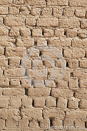 Ancient adobe wall closeup Stock Photo