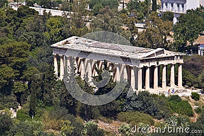 Ancient agora of Athens at Greece Stock Photo