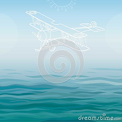 Ancient airplane Vector Illustration