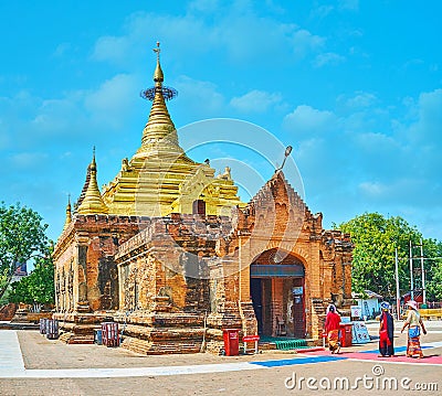 The ancient Alo-daw Pyi Pagoda, Bagan, Myanmar Editorial Stock Photo