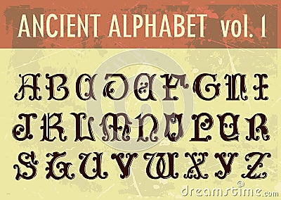 Ancient alphabet Vector Illustration