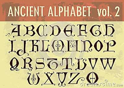 Ancient alphabet Vector Illustration