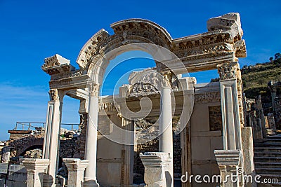 Historical buildings ancient antique city of Efes, Ephesus ruins Stock Photo