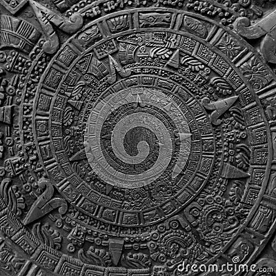 Ancient antique classical spiral aztec ornament pattern decoration design background. Abstract texture fractal CCW spiral backgrou Stock Photo