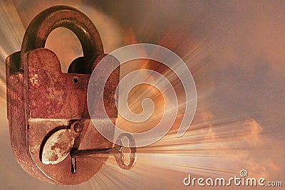 Ancient antique lock Stock Photo