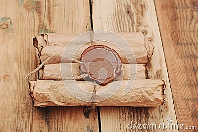 Ancient antique scrolls Stock Photo