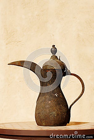 This is an ancient Arabic Beduin tea pot Stock Photo