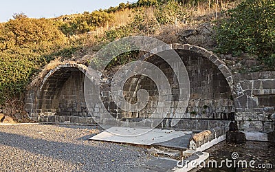 Ancient Arches over the Springs near Natur in the Golan Heights Stock Photo