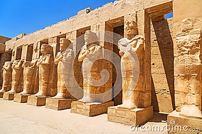 Ancient architecture of Karnak temple in Luxor Stock Photo