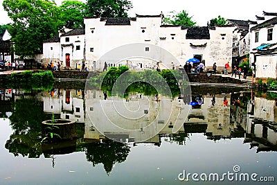 The ancient architecture in zhuge bagua village, the ancient town of china Editorial Stock Photo