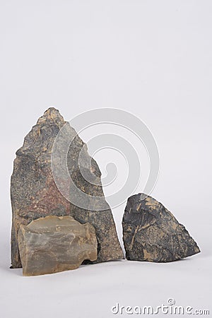 Ancient arrowheads and spear heads Stock Photo