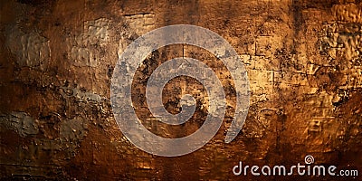 Ancient artistic old grunge copper bronze rusty texture dark background Stock Photo