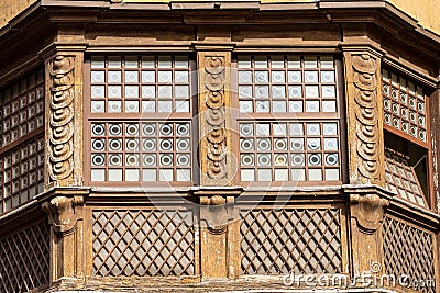 Ancient balcony of Palazzo Marsigli - Bologna downtown Italy Stock Photo