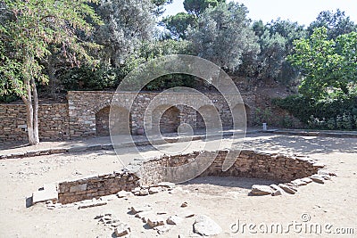 Ancient baptismal basin Stock Photo