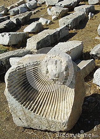 Ancient bas-relief in Hieropolis (Turkey) Stock Photo