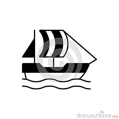 Ancient boat Glyph Vector Icon that can easily edit or modify. Vector Illustration