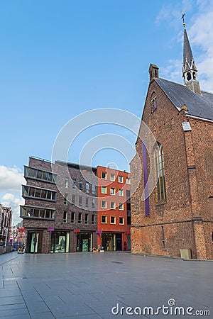 Ancient brick church in Nijmegen Editorial Stock Photo