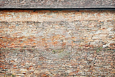 Ancient brick texture seamless pattern dark and light brown horizonta background Stock Photo