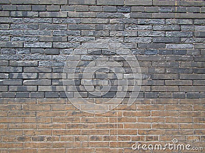 Ancient Brick Wall in Giant Wild Goose Pagoda. It was built in 652 during the Tang dynasty and originally had five stories. Xian Stock Photo