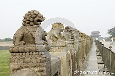 Ancient bridge of China-Lugou bridge Stock Photo