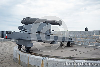 Ancient British Muzzle Loading Artillery Stock Photo