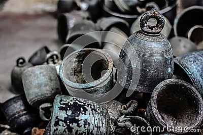 Ancient Bronze Bells Stock Photo