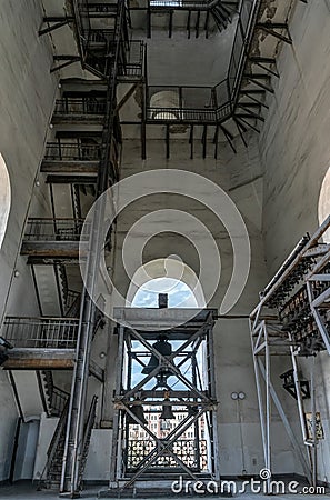 Ancient bronze and copper domes in the bell tower of St. Sophia Cathedral in Kiev, Ukraine Editorial Stock Photo