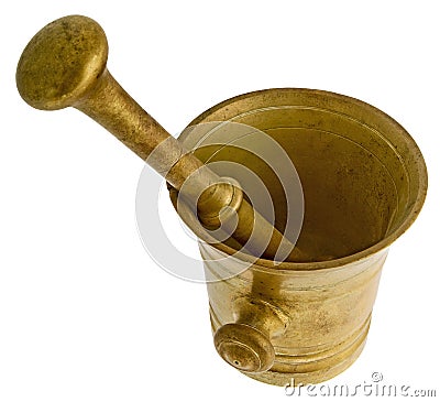 Ancient bronze mortar Stock Photo