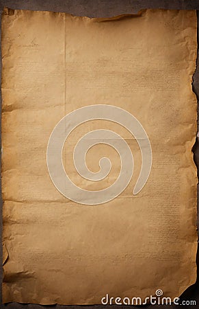 Ancient brown worn parchment, sepia colored piece of paper. PNG with no background available. Stock Photo