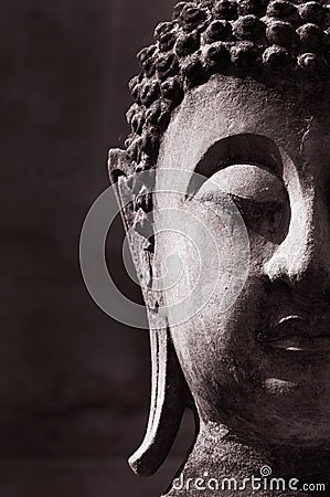 Ancient Buddha face Stock Photo