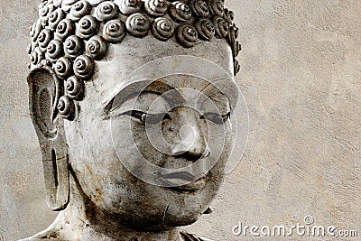 Ancient Buddha face, Stock Photo