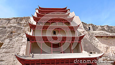 Ancient Buddhism architecture Dunhuang Mogao Grottoes in Gansu China Stock Photo