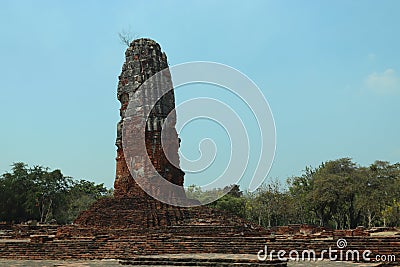 Ancient Buddhism ruin laterite wall Stock Photo