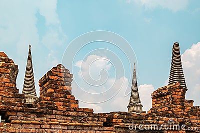 Wat Phra Si Sanphet in Ayutthaya historical park Stock Photo