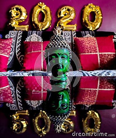 Ancient budha sculpture 2020 Editorial Stock Photo