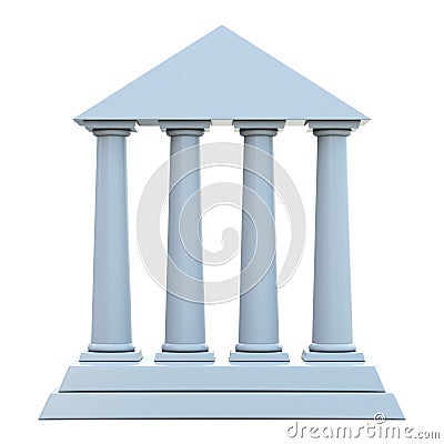 Ancient building with 4 columns Stock Photo