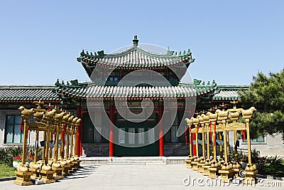 The ancient building and The ancient instrument Stock Photo