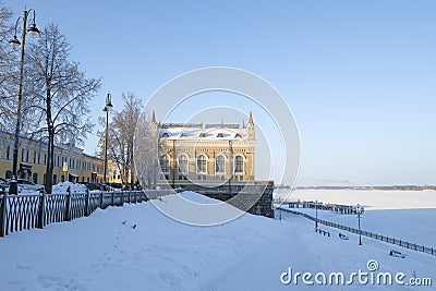 The ancient building of the Grain Exchange. Rybinsk, Russia Editorial Stock Photo