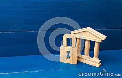 An ancient building and a lock. Stock Photo