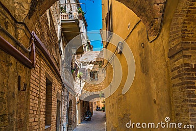 Typical seaside village in Marche in Italy Stock Photo