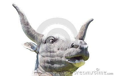 Ancient bull head at Michelangelo`s cloister Stock Photo