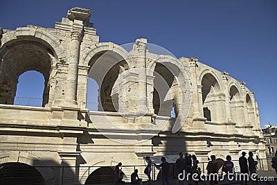 Ancient Bullfight stadium in Arles, France Editorial Stock Photo