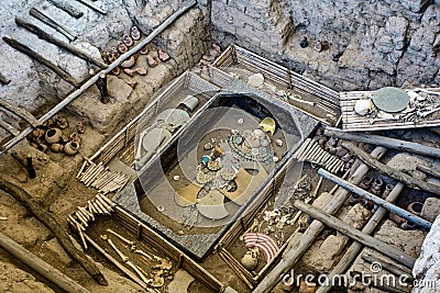 Huaca Rajada, the Royal Tombs of Sipan. Chiclayo, Peru Stock Photo